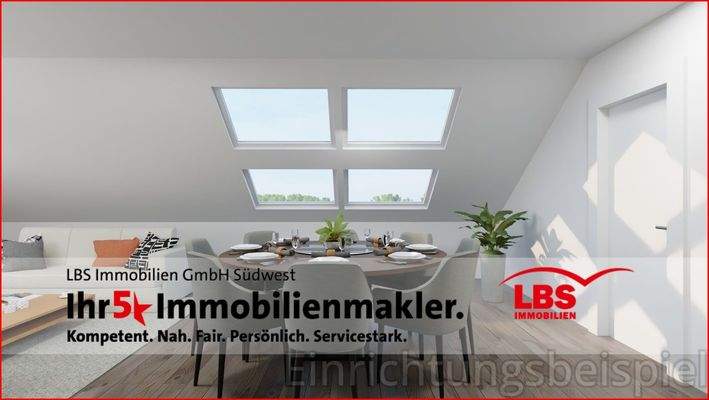 Essbereich im großen Wohnzimmer (KI Bildgeneriert)