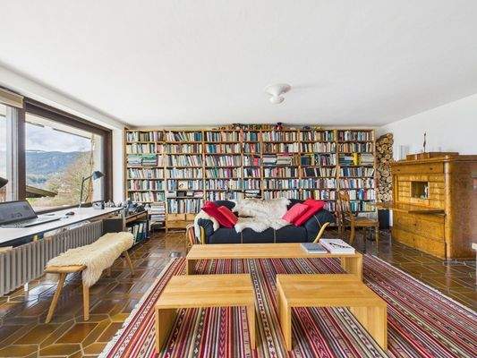 Arbeitsbereich / Bibliothek mit Panoramablick