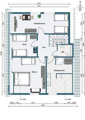 Grundriss Obergeschoss