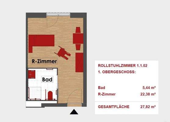 Grundriss Rollstuhlzimmer