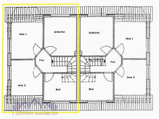 Grundriss Obergeschoss linke Haushälfte
