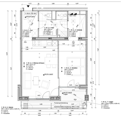 Grundriss Wohnung 15.5