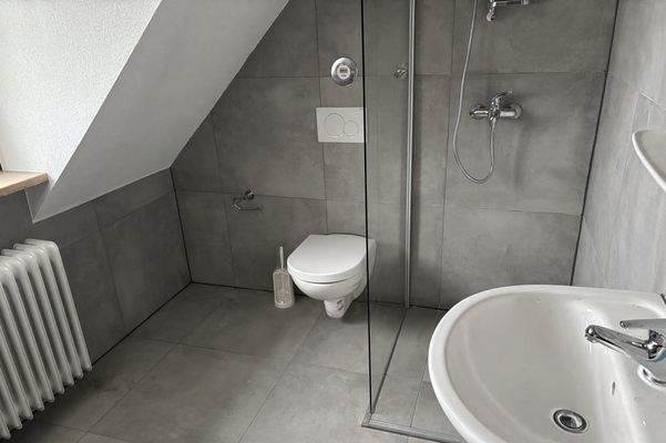 Badzimmer Dusche und WC