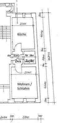 Grundriss der 1-Raum-Wohnung