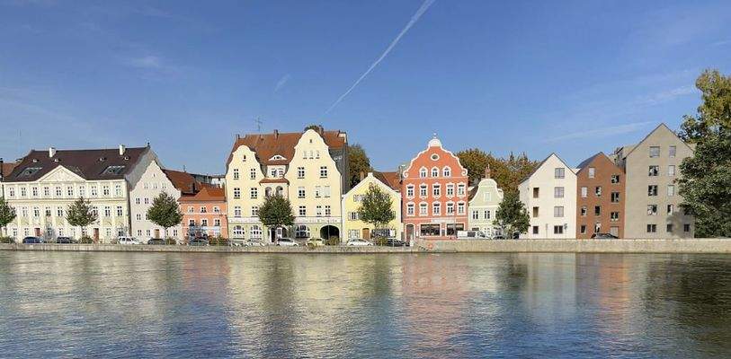 Blick über die große Isar aufs Isargestade