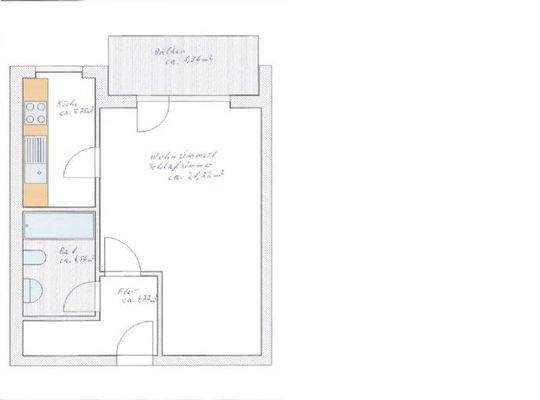 Grundriss Ein-Zimmer-Wohnung