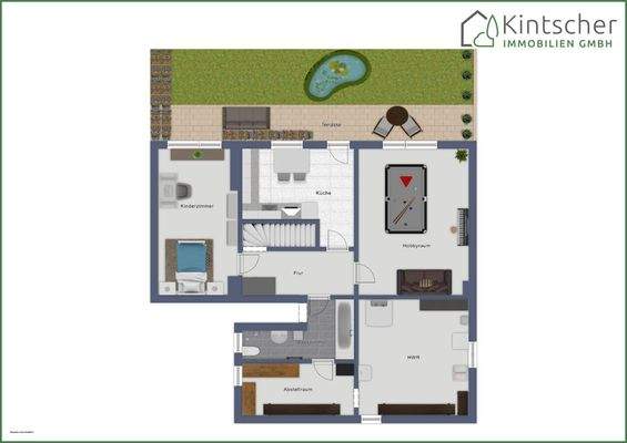 Grundriss Untergeschoss mit Terrasse