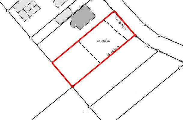 Lageplan mit Maße und Baufenster
