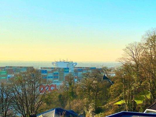 Die Schiffe auf der Elbe fest im Blick.