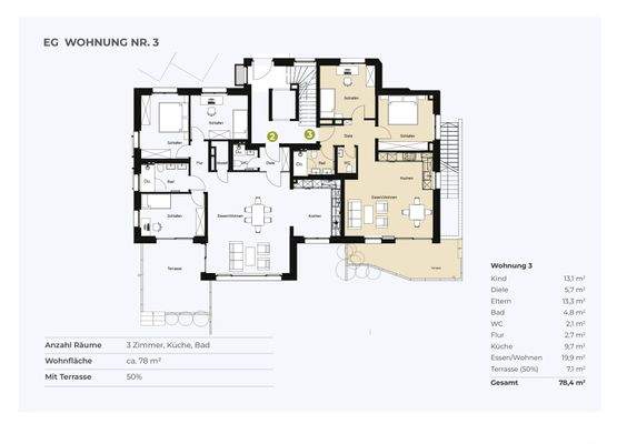Grundriss Wohnung 3