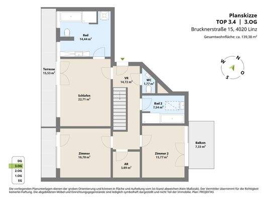 Planskizze Penthouse 3.OG