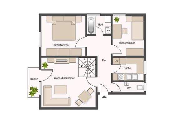 Wohnungsgrundriss 1. Wohnebene
