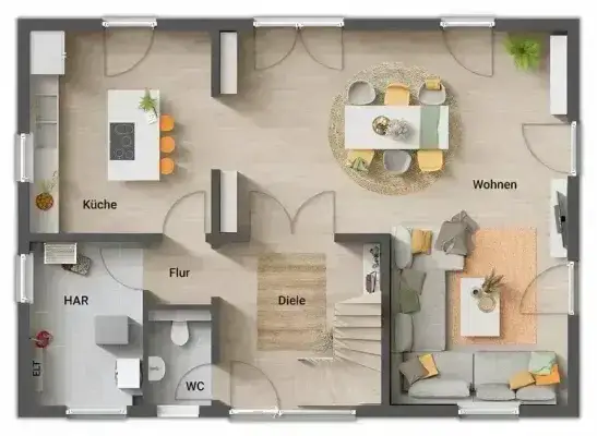 Einfamilienhaus Landhaus Modern 142 Grundriss Erdg