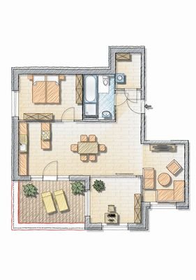WE 2.5 I DG rechts I 2 Zimmer