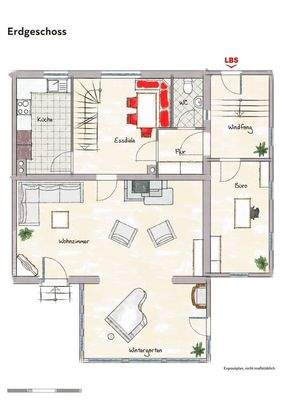Grundriss Erdgeschoss, beispielhaft
