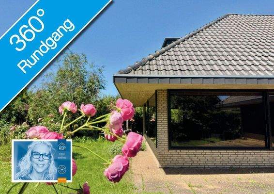 Winkelbungalow mit breitem Dachüberstand