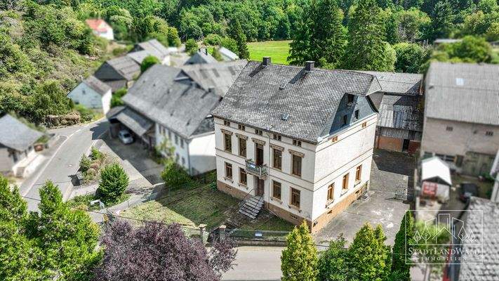 Luftbild - Haupthaus - Einfahrt