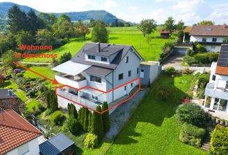 Luftbild mit markierter Wohnung