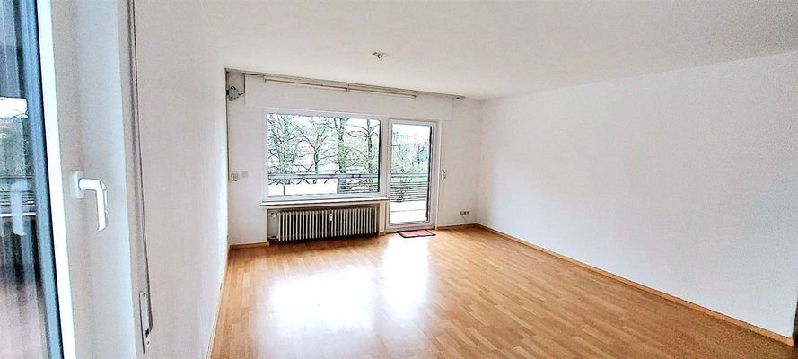 Das Wohnzimmer und der Balkon...