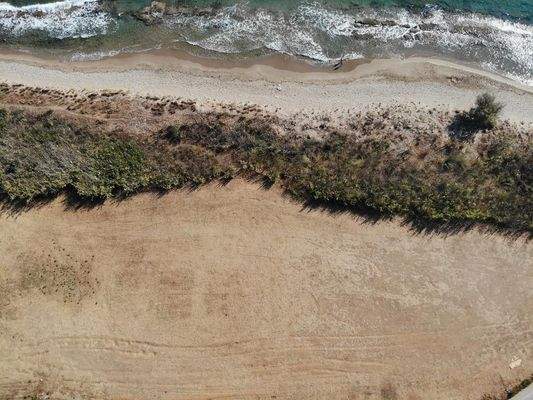 Kreta, Kiani Akti: Prestigeträchtiges Grundstück direkt am Meer nahe Kalyves zu verkaufen