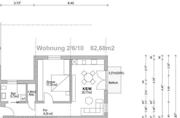 Grundriss Wohnung 2, 6, 10