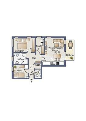 Grundriss WE 7 Obergeschoss