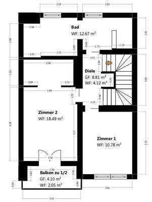 Grundriss Skizze 1.OG