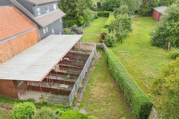 großer Hundezwinger mit einzelnen Auslaufboxen 