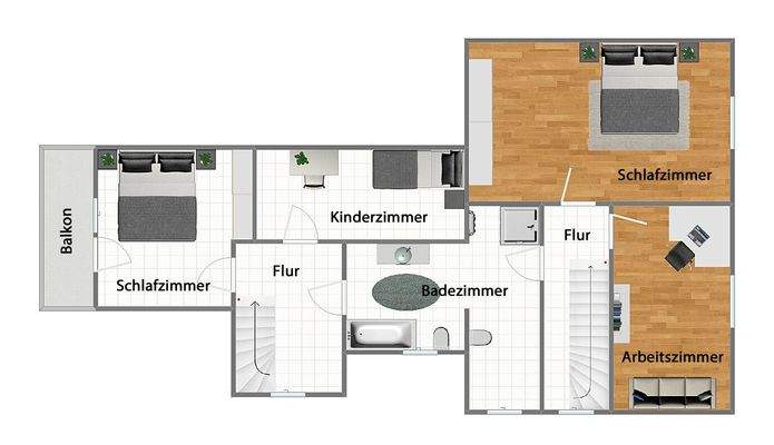 Grundriss Dachgeschoss (nicht maßstabsgetreu)