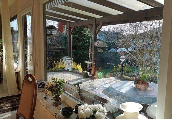 Terrasse Blick aus Esszimmer