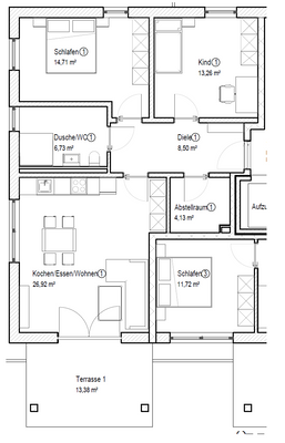 Grundriss Whg 1