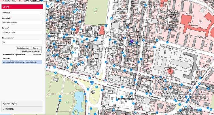 Lageplan Ulmenstraße 36-38