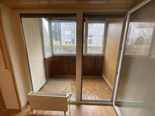 verglaster Südbalkon