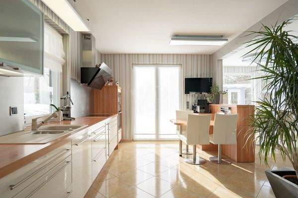 Küche mit Einbauküche