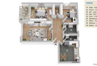 Grundriss 3,5-ZImmer-Wohnung EG