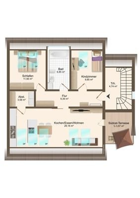 3-Zimmer-Dachgeschosswohnung