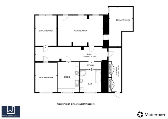 akt. Grundriss Reihenmittelhaus