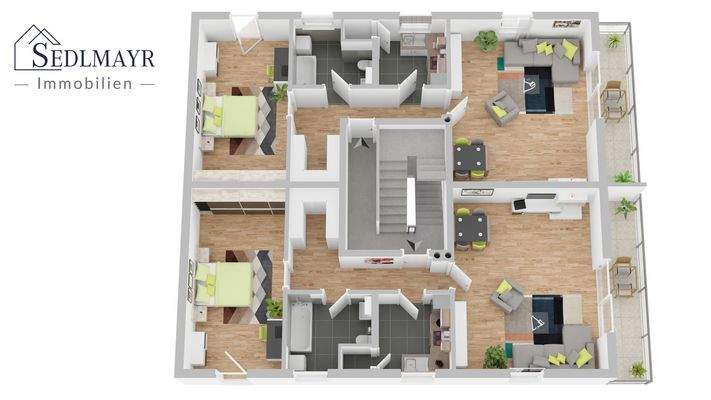 Grundriss OG Wohneinheit 3+4