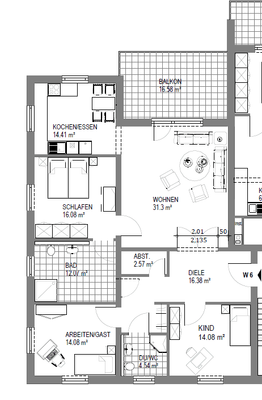 Grundriss Alte Braunschweiger Str. 34a WE 6