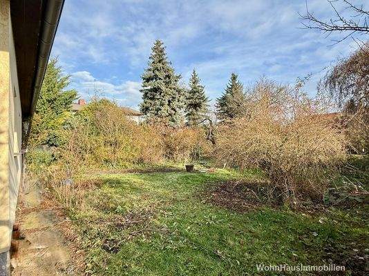 Der Gartenbereich vor dem Haus