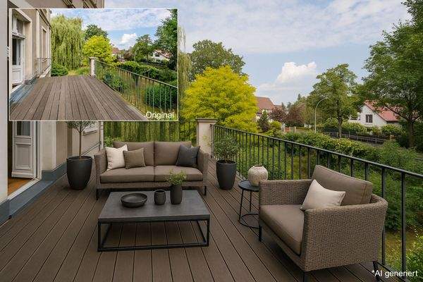 Großzügiger Balkon im 1. Obergeschoss