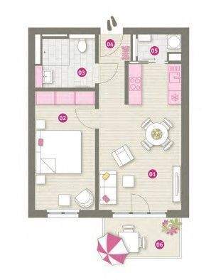 Grundriss 2-Zimmer-Wohnung