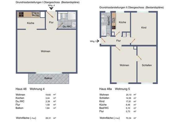 Bestandspläne I. OG.