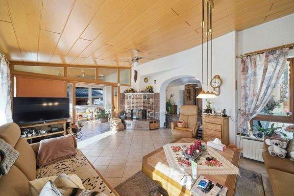 Anbau Wohnzimmer mit offenem Kamin