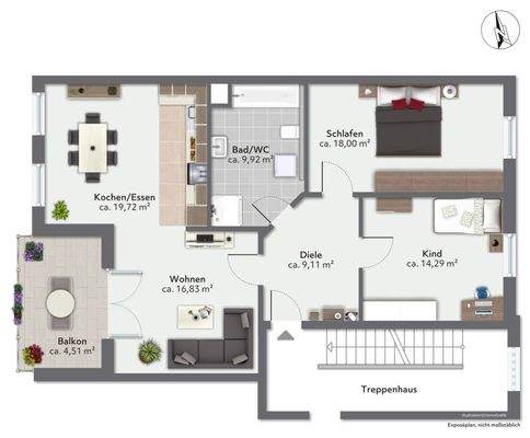 Grundriss der Wohnung