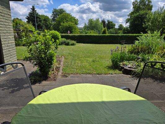 Blick von der Terrasse zum Weinberg