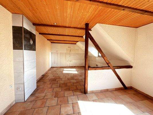 offene Küche mit Wohn-/Essbereich