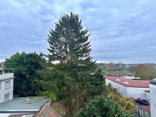 Blick von der Terrasse im Dachgeschoss