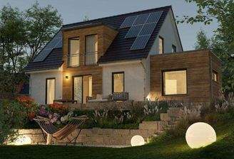 Gartenansicht Holz Abenddämmerung