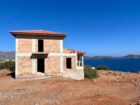 Kreta, Elounda: Rohbau - Luxusvilla mit atemberaub